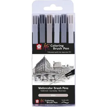 Akvarelové fixy SAKURA KOI štětcové, 6ks Urban