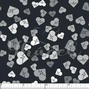 Zakázkový tisk, softshell, kočárkovina... EKG na tmavém podkladu Látky k tisku: Microfirba