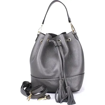 Kabelka Kožená střední tmavěšedá kabelka (sak) do ruky či crossbody no. 01