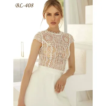 Bolerko Luxusní krajkový top na svatbu - ivory: BL-408 Vybraná velikost: M