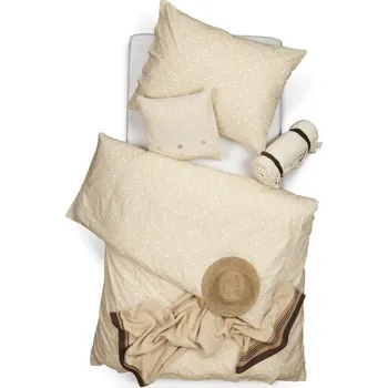 Povlečení SCANquilt povlečení KLASIK puntíky béžová 140 x 200/70 x 90 cm