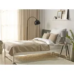 Přehoz taupe polyester tkanina s polštáři 160 x 220 cm reliéfový vzor dekorativní ložní prádlo ložnice Beliani