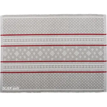 prostírání SCANquilt prostírání RIB dobby šedobíločervená prostírání cca 30 x 45 cm