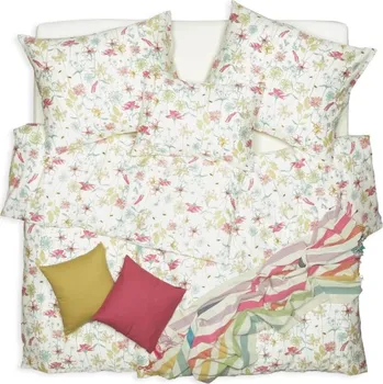 Povlečení SCANquilt povlečení SATÉN PLUS polní kvítí smetanovopastelová 140 x 200/70 x 90 cm