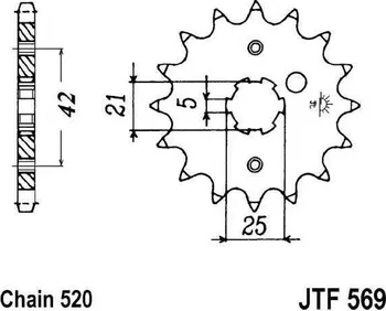 Řetězová sada pro motocykl JT Sprockets F 569-13