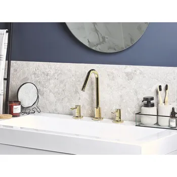 Vodovodní baterie Zlatý lesklý chromový koupelnový faucet pro umyvadlo, moderní koupelnové doplňky Beliani