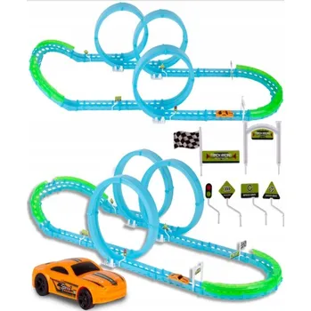 autodráha AUTODRÁHA ZÁŘÍCÍ VE TMĚ TŘI SMYČKY