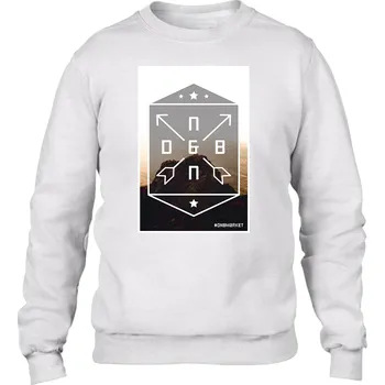 Pánská mikina DNBMARKET.CZ Pánská mikina bez kapuce DnbMount černá / bílá Velikost: M, Barva: Bílá