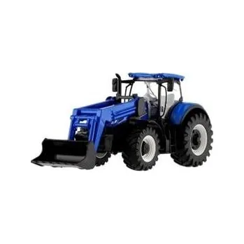 Traktor Bburago s nakladačem Fendt/New Holland/Massey Ferguson varianta 1. modrý