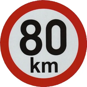 Samolepicí dekorace na vozidlo Reflexní samolepka omezení rychlosti 80km, prů.15cm