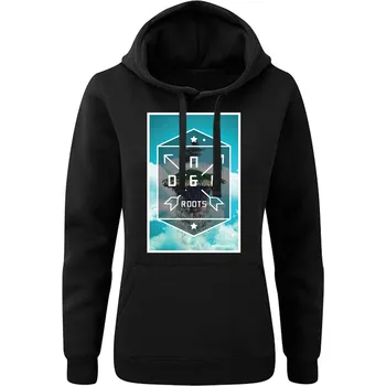 Dámská mikina DNBMARKET.CZ Dámská mikina s kapucí DnbHeaven černá / bílá Velikost: XS, Barva: Černá