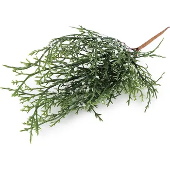 umělá květina Stoklasa Větvička jedle zasněžená 24 cm zelená