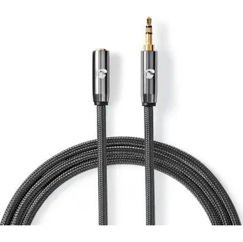 Stereo Audio Kabel | 3,5 mm Zástrčka | 3,5 mm Zásuvka | Pozlacené | 2.00 m | Kulatý | Šedá / Šedá Gun Metal | Box s Okénkem