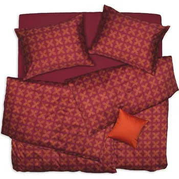 Povlečení SCANquilt povlečení SATÉN květ cihlovooranžová 140 x 200/70 x 90 cm