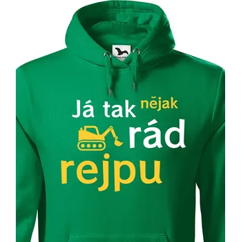 Pánská mikina Pánská mikina - Já tak nějak rád rejpu, Barva Zelená, Velikost 2XL, Canvas Pánská mikina Bezvatriko.cz 0791 -5x bila