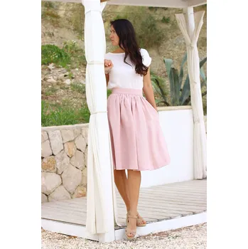 Dámská sukně Lotika Lněná áčková sukně Lotika česká móda Premium quality 700848