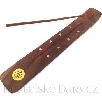 Vonná tyčinka Stojánek na Vonné tyčinky Om / Intarzie mahagon