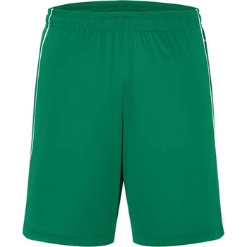 Pánské kraťasy James&Nicholson Unisex sportovní šortky JN387 Green-White XXL