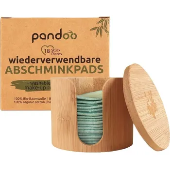 Pandoo Bambusové pratelné odličovací tampóny 18 ks + úložný box