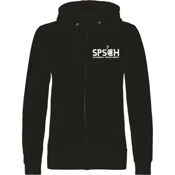 Pánská mikina Mikina na zip unisex s potiskem Dámská mikina se zipem s logem SPŠCH černá pánské