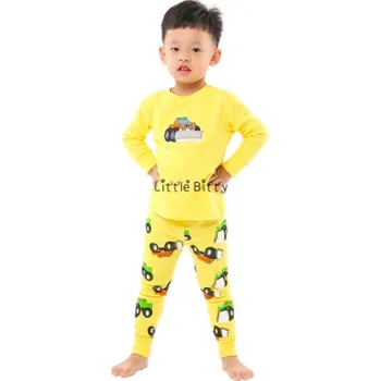 Čína Dětská chlapecká dlouhá pyžámka Motiv: Bagr, žlutá, Velikost: 5T