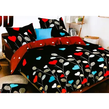 Povlečení Beilai 7-dílné 3D černé povlečení Barva: Černá, rozměr: 140x200 + 70x90 + 40x50