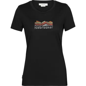Dámské tričko Icebreaker 150 Women Tech Lite II SS Tee Mountain Geology - Black Velikost: S