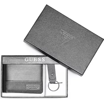 GUESS pánská peněženka a přívěšek na klíček černá