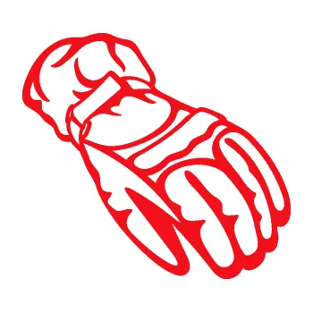 Samolepící dekorace SAMOLEPKA Motorkářské rukavice 003 pravá (10 - červená) NA AUTO, NÁLEPKA, FÓLIE, POLEP, TUNING, VLASTNÍ TEXT, TISK, AUTOSAMOLEPKY.cz, POLEPY, OBRÁZEK, LOGO, SAMOLEPKY