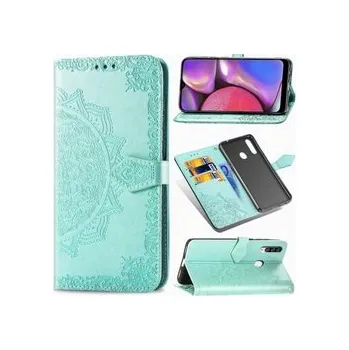 Pouzdro na mobilní telefon Knížkové pouzdro Galaxy A20s - mandala tyrkysová