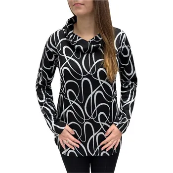 Dámská halenka Halenka Pratto černá se stříbrnou nití rolák velikost pratto: 44