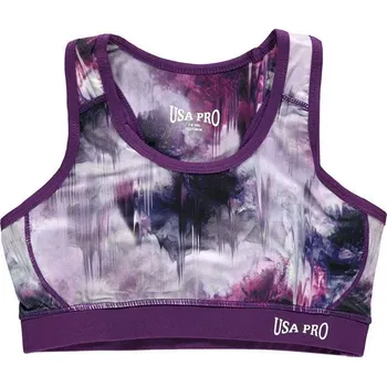 Podprsenka dětská podprsenka USA PRO - PURPLE/FLORAL (USA Pro Fit Crop Top Gl00)