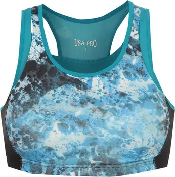 Podprsenka dámská sportovní podprsenka USA PRO - TEAL COLBLOCK (USA Pro Sports Bra)