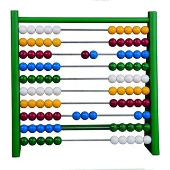 Dětské počítadlo Detoa Dřevěné kuličkové počítadlo, Zelené 24x6x23 cm