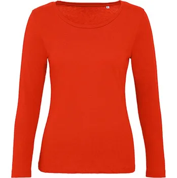 Dámské tričko B&C Dámské tričko s dlouhým rukávem TW071 Fire Red M