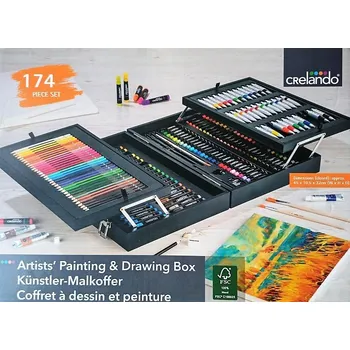 Výtvarná sada Umělecký set v kufříku CRELANDO 174ks