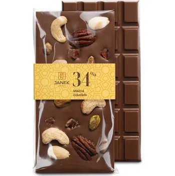 Čokoláda Čokoládovna Janek Jankova pečeť mléčná 34 % 95 g