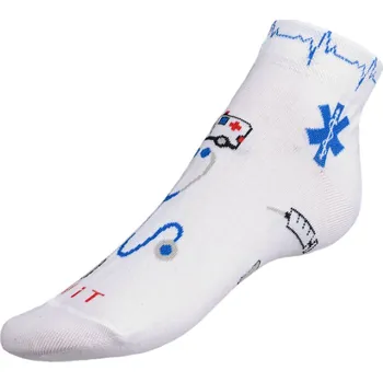 Dámské ponožky Bellatex Ponožky nízké Zdravotnictví bílá,modrá vel. 39-42