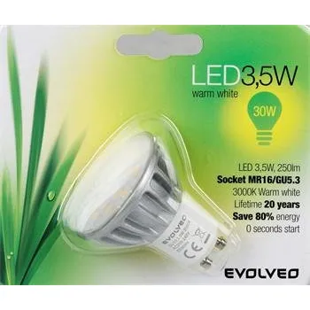 Evolveo EcoLight - 3,5W, patice GU10, 120st blister 3.5WGU10BL