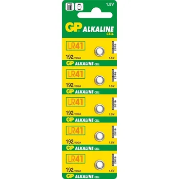 Článková baterie GP Alkalická knoflíková baterie LR41 (192F), 5 ks 1041019205