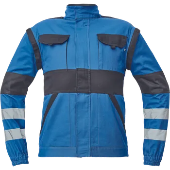 montérky Bunda pánská montérková s odnímatelnými rukávy MAX NEO REFLEX, barva modrá, 0351002640056 vel. 56