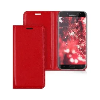 Pouzdro na mobilní telefon Flipový kryt pro Samsung Galaxy J7 (2017) - červená