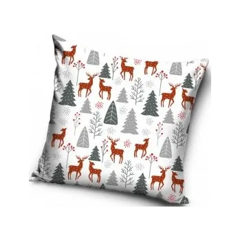 Povlak na dekorativní polštářek Tiptrade - Dekorační Vánoční povlak na polštář - zimní les / 40 x 40 cm