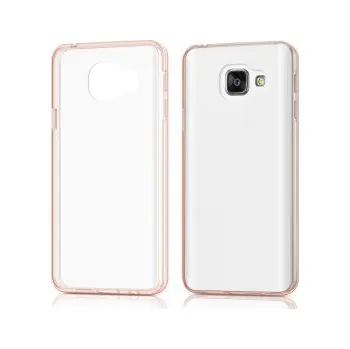 Pouzdro na mobilní telefon Průhledné pouzdro s rámečkem pro Samsung Galaxy A3 (2016) - růžovo zlatá