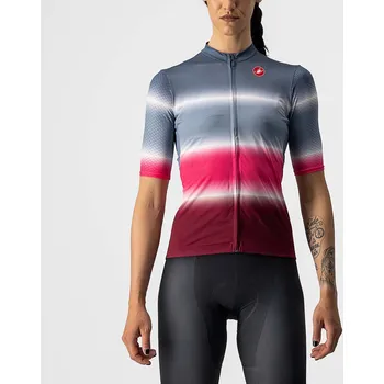 cyklistický dres CASTELLI Cyklistický dres s krátkým rukávem - DOLCE LADY - bordó/červená/modrá L