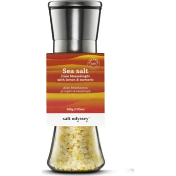 SALT ODYSSEY Keramický mlýnek s mořskou solí CITRON a KURKUMA 200g
