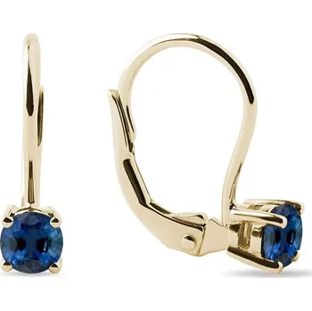Náušnice Visací náušnice se safíry ze žlutého zlata KLENOTA