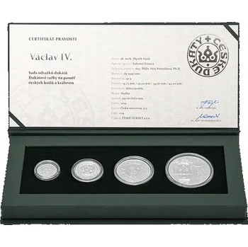 Sběratelství 2019 - Sada čtyř stříbrných odražků dukátů Václava IV.