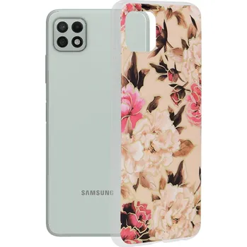Pouzdro na mobilní telefon Kryt Samsung Galaxy A22 5G Techsuit - Marble Series - Mary Berry Nude