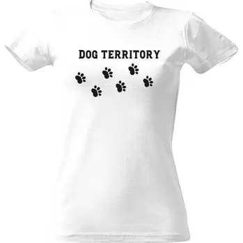 Dámské tričko Tričko s potiskem Dog territory - černý potisk dámské